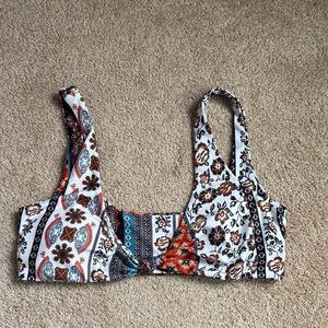 Zaful Boho Floral/Paisley Multicolored Knotted Front Bikini Swim Top.  Size 8
